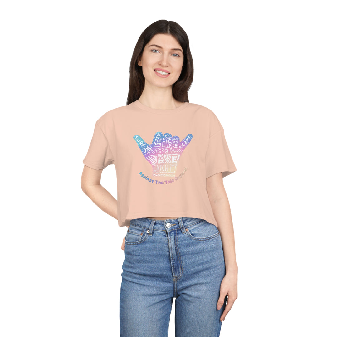 Lifes a Wave Women's Crop - Against the Tide Apparel