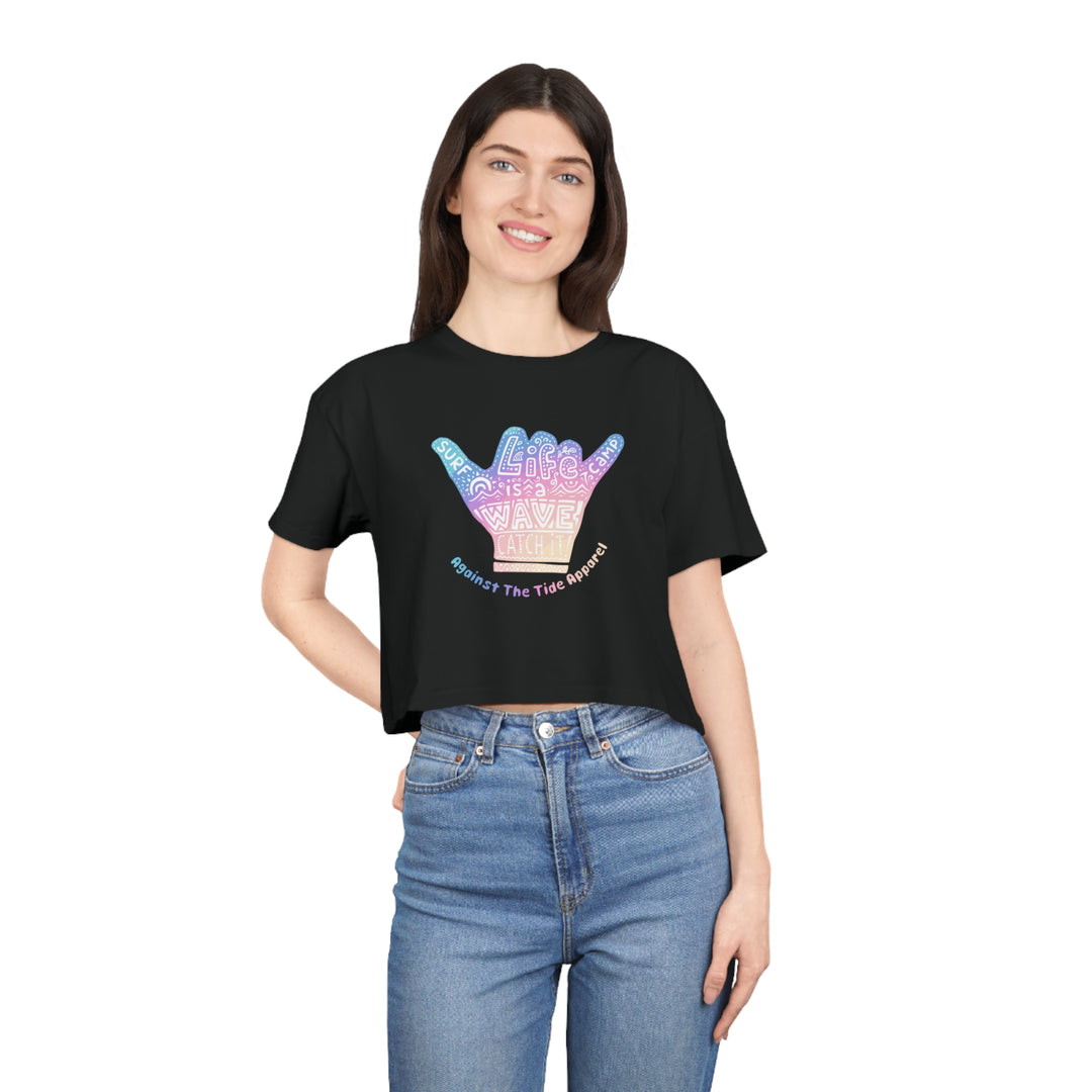 Lifes a Wave Women's Crop - Against the Tide Apparel