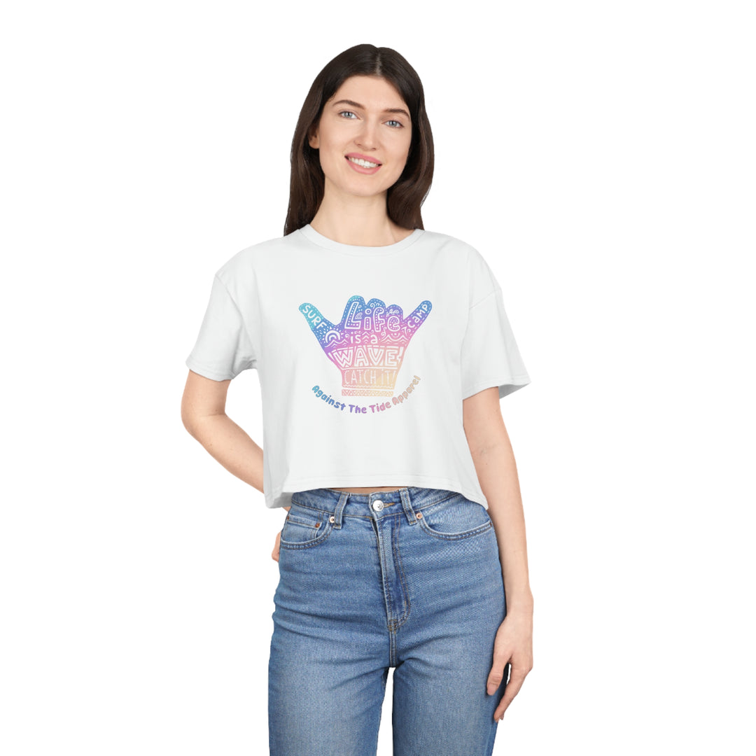 Lifes a Wave Women's Crop - Against the Tide Apparel